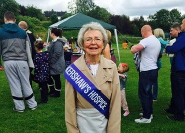 Margaret Bolton supporting the Hospice who later cared for her