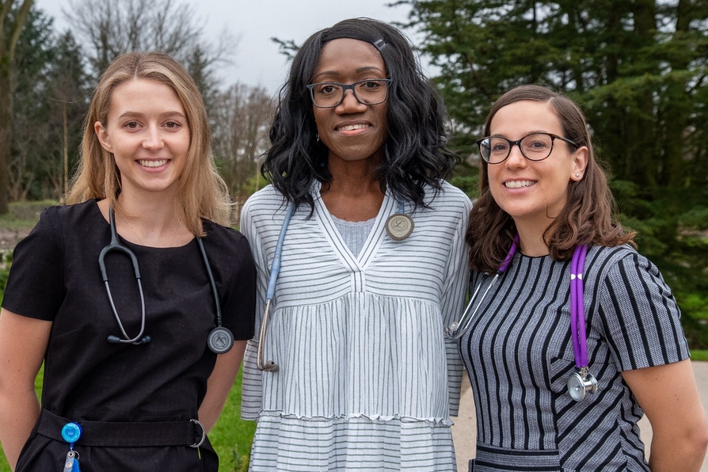 L – R- Junior Doctor, Charlotte Coupe, Dr Patricia Campbell and Specialist Doctor, Izzy Mitchell