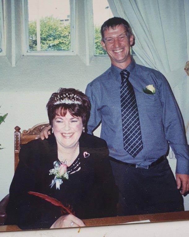 Beverley with husband Keith on their wedding day